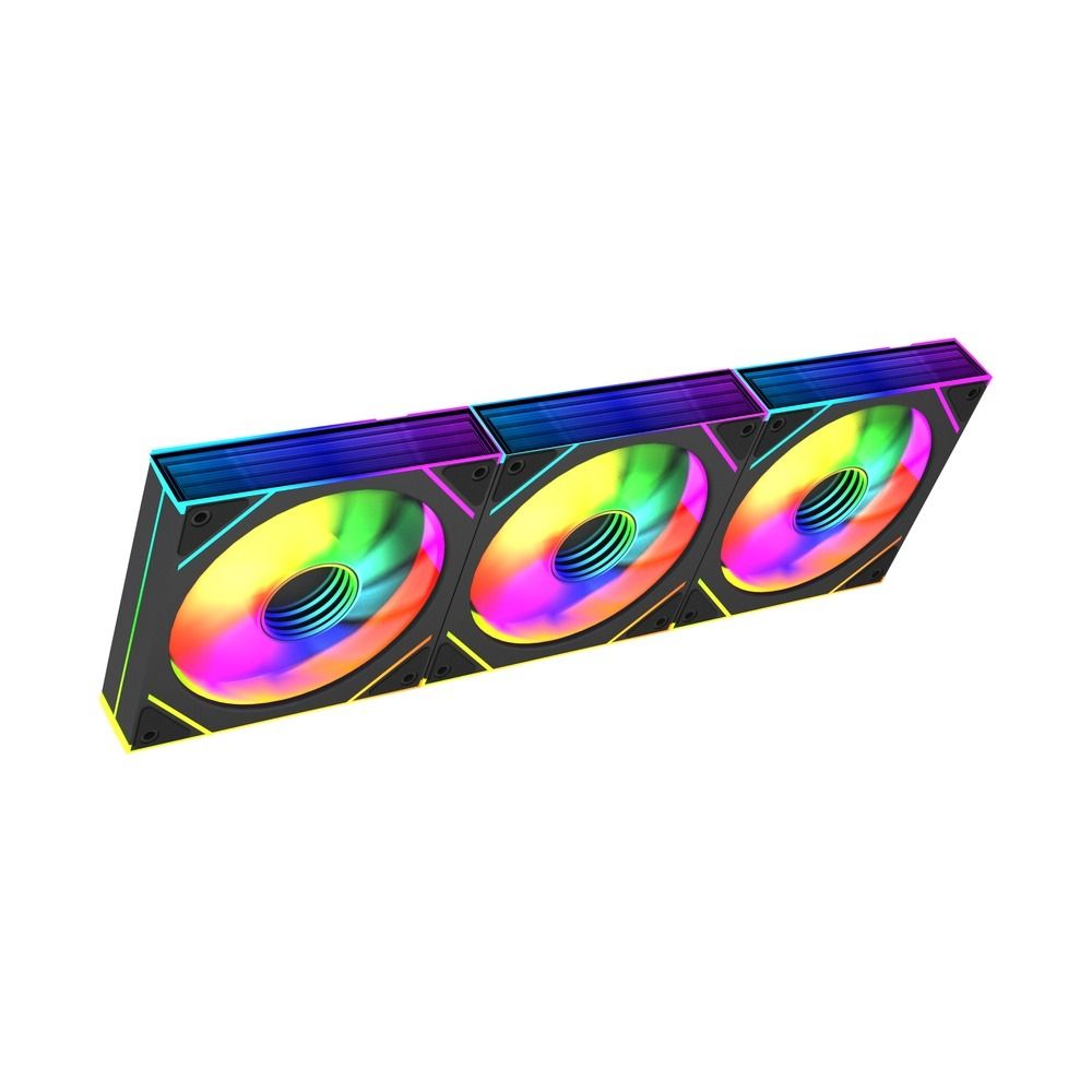 Kit com 3 Fans GStorm Frost 120mm ARGB PWM Preto