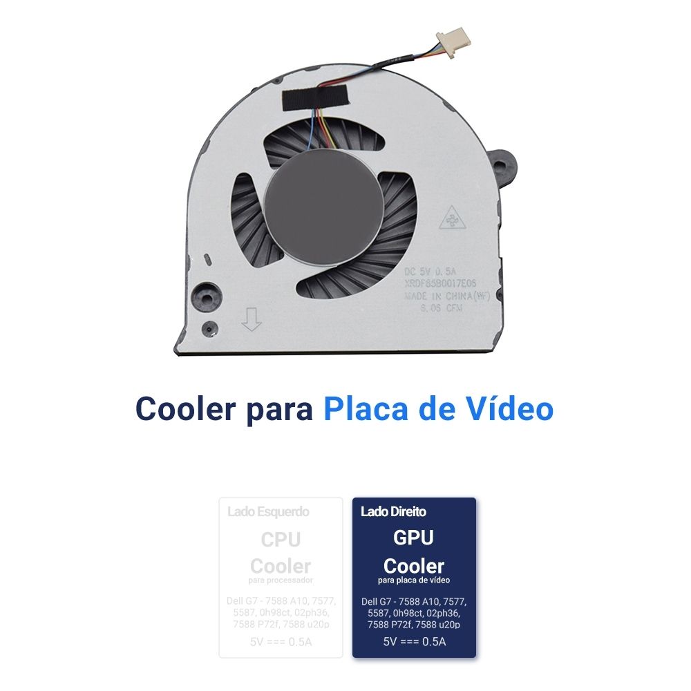 Cooler para Notebook Dell Gamer G7-7577 Gpu