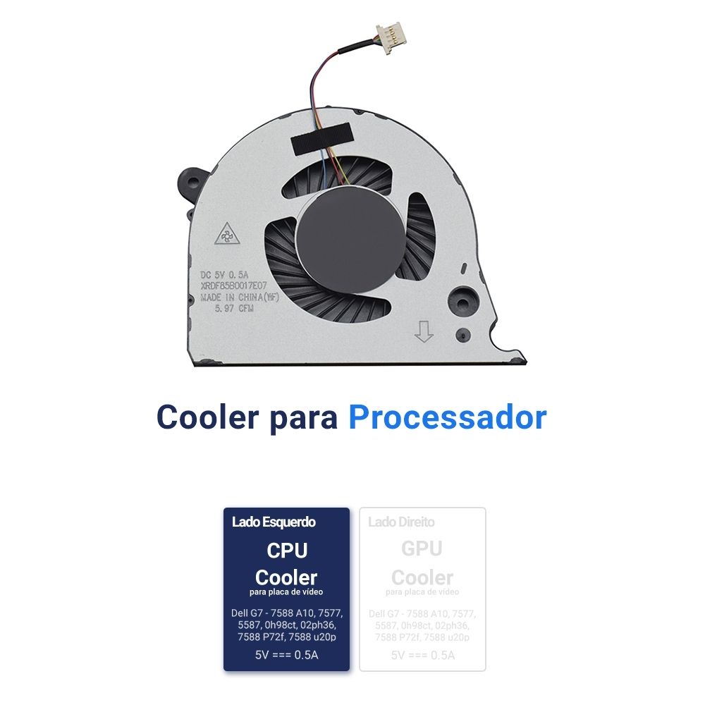Cooler para Notebook Dell Gamer G7-7588-P72F Cpu