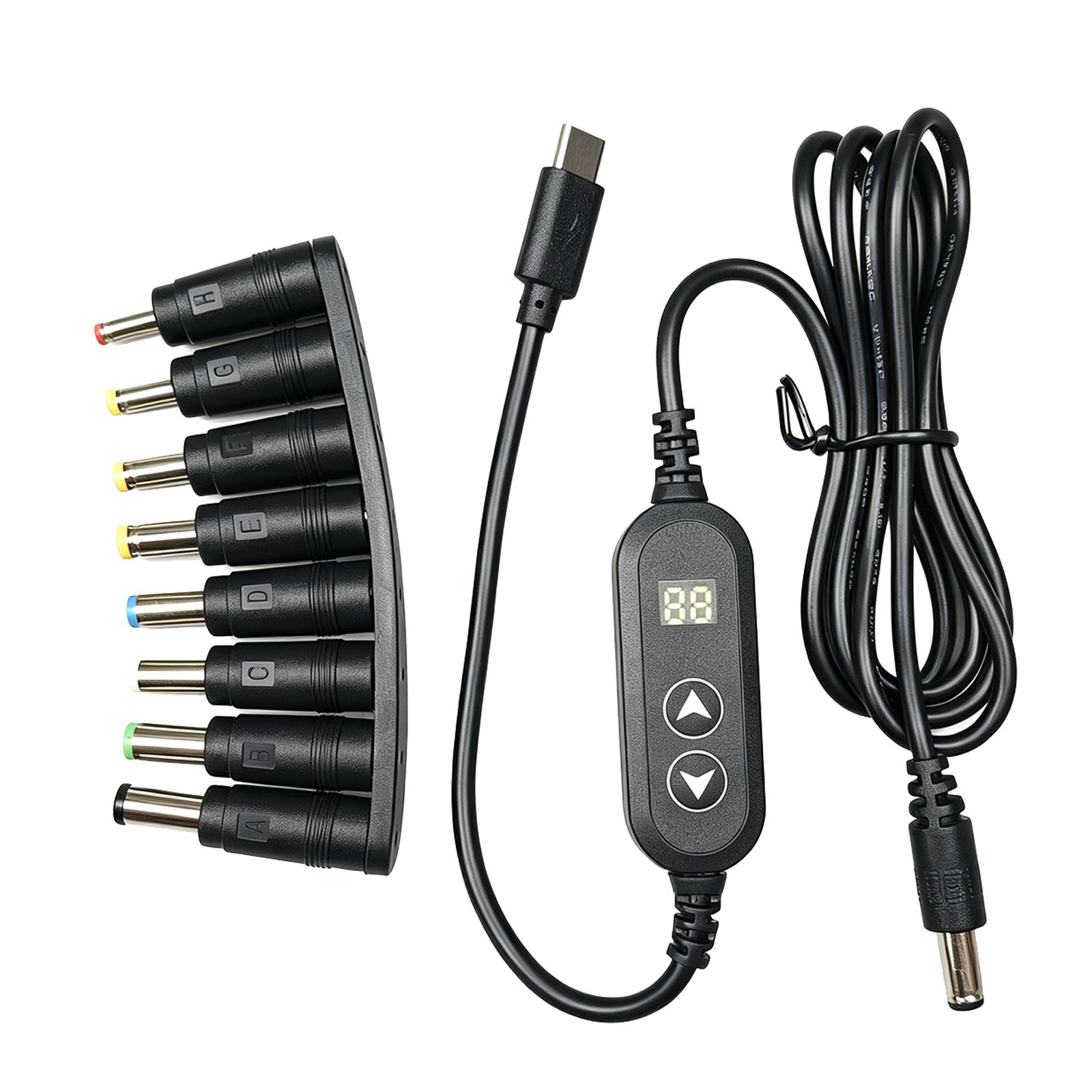 Cabo USB C para Aumento de Tensão 5V 9V 12V 15V 20V com 8 Ponteiras