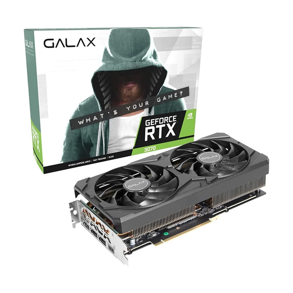 Placa de Vídeo Galax NVIDIA GeForce RTX 3070, 1-Click, OC, 8GB, GDDR6, 256 Bits, HDMI/DP - 37NSL6MD2KCH