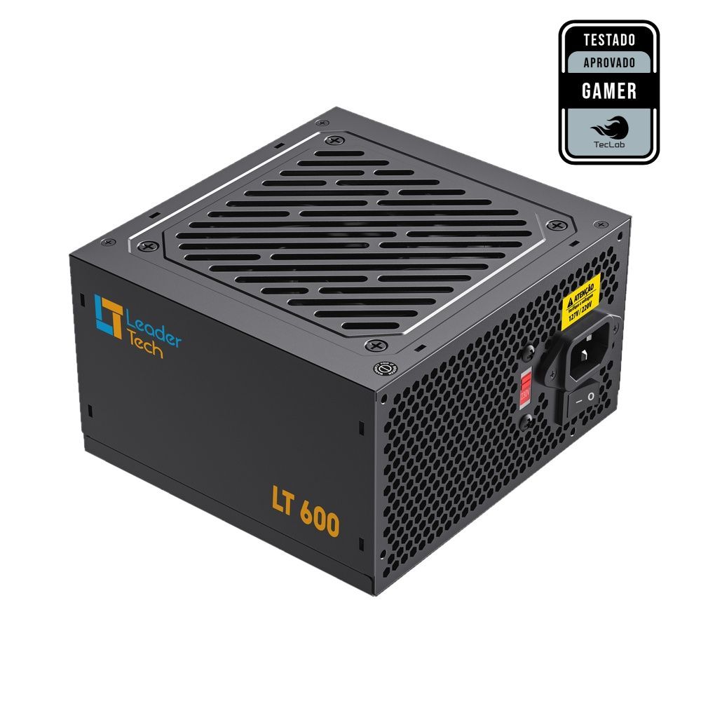 Fonte de Alimentação LeaderTech ATX 600W LT-600W Bivolt Preto