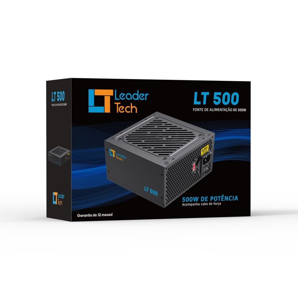 Fonte de Alimentação LeaderTech ATX 500W LT-500W Bivolt Preto