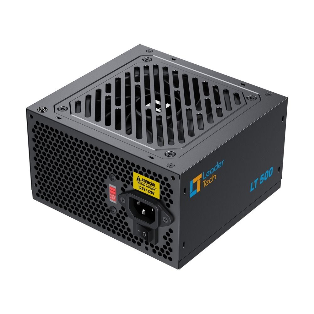 Fonte de Alimentação LeaderTech ATX 500W LT-500W Bivolt Preto