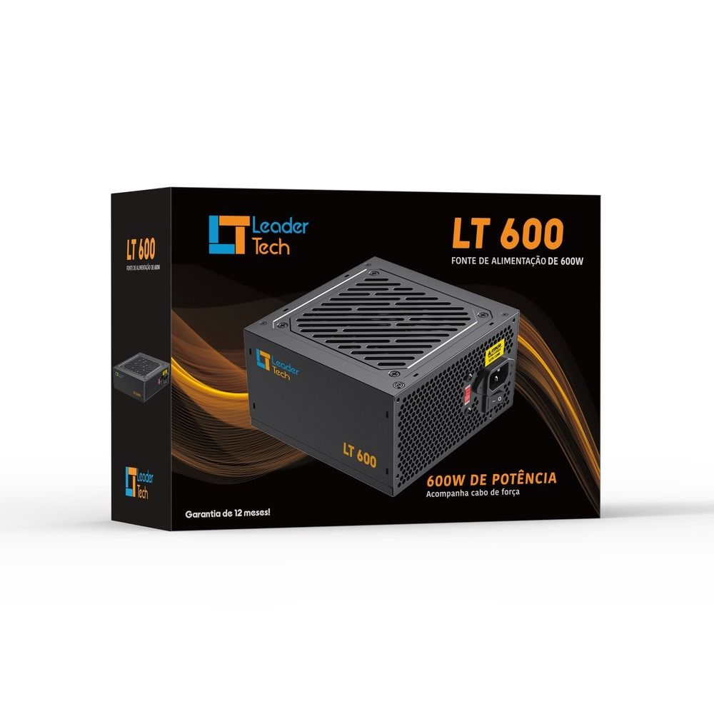 Fonte de Alimentação LeaderTech ATX 600W LT-600W Bivolt Preto