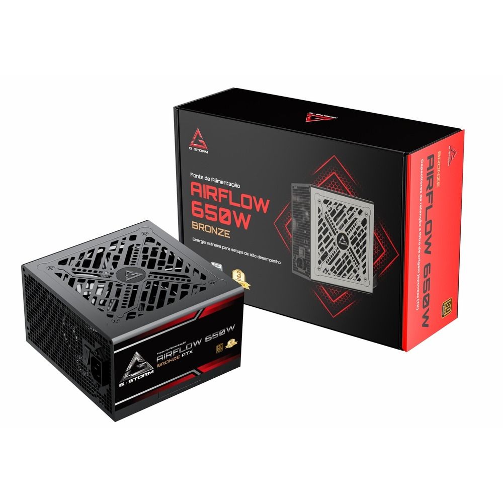 Fonte de Alimentação GStorm Airflow ATX 650W 80 Plus Bronze
