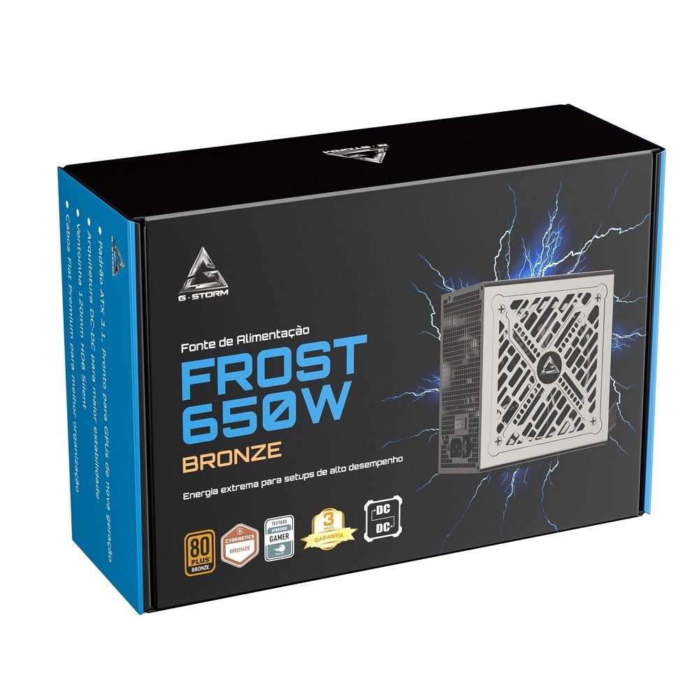 Fonte de Alimentação GStorm Frost ATX 3.1 650W Cybenetics Bronze