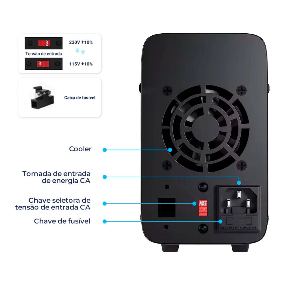 Fonte de Bancada Wanptek APS3010H 30V 10A 300W