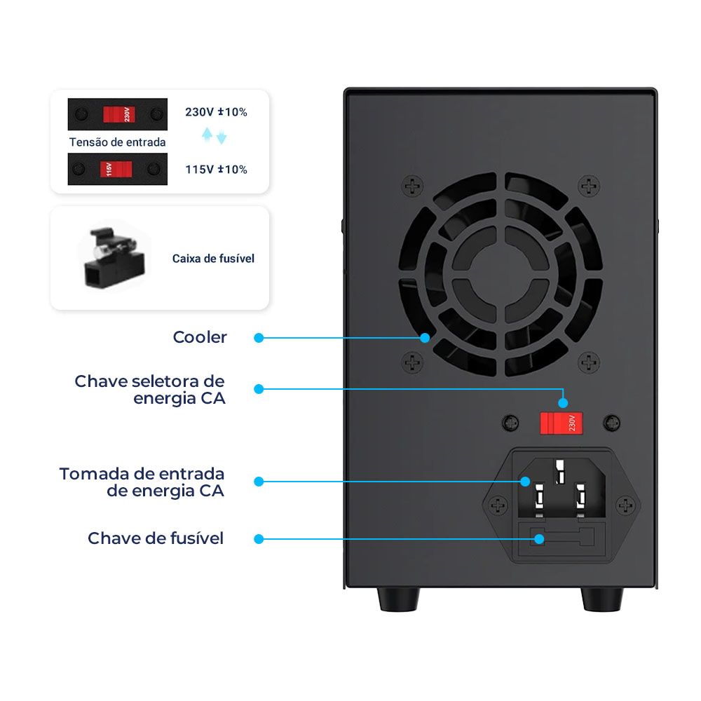 Fonte de Bancada Wanptek NPS3010W 30V 10A 300W