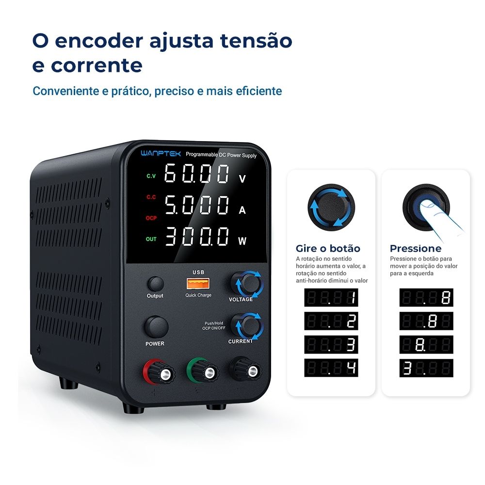 Fonte de Bancada Wanptek WPS605H 60V 5A 300W