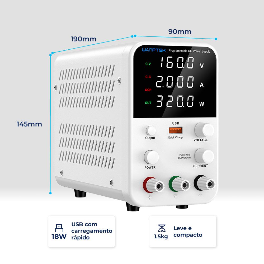 Fonte de Bancada Wanptek WPS1602B 160V 2A 320W