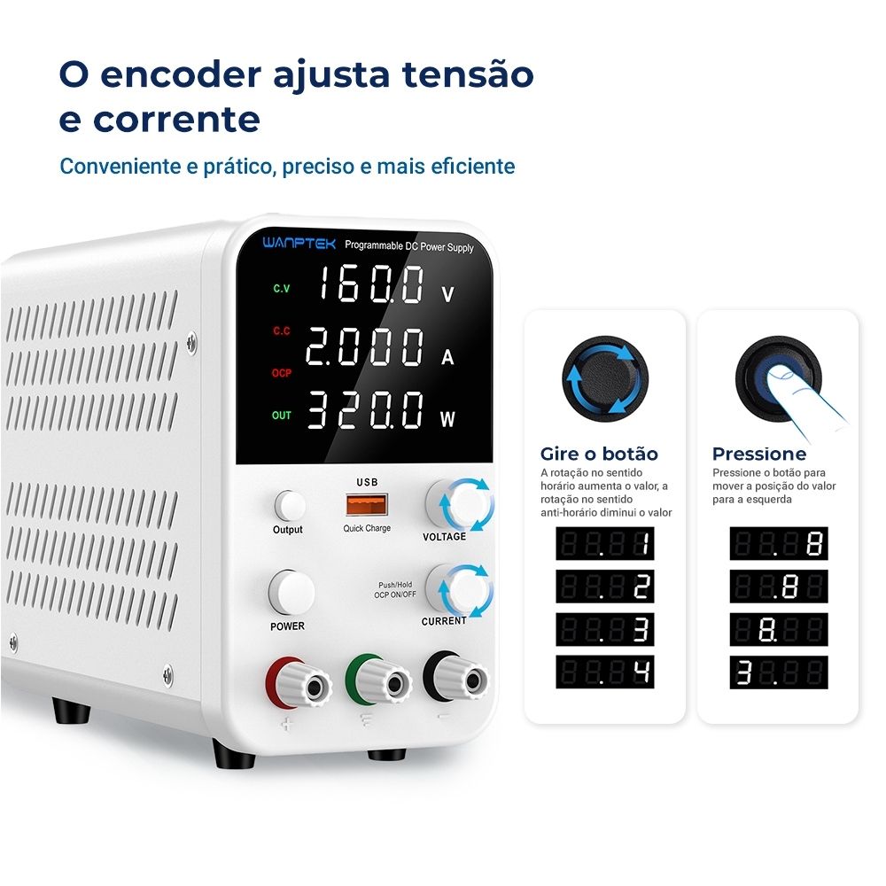 Fonte de Bancada Wanptek WPS1602B 160V 2A 320W