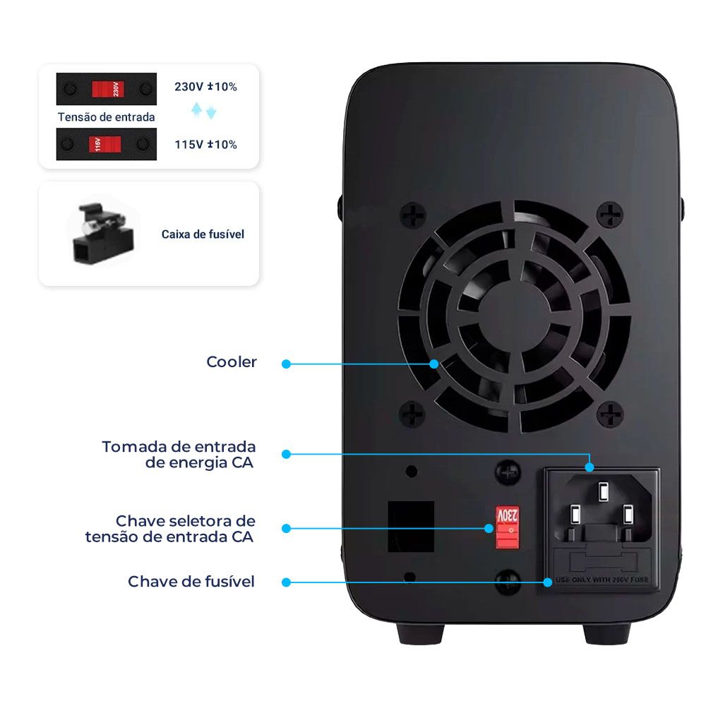 Fonte de Bancada Wanptek APS605H 60V 5A 300W