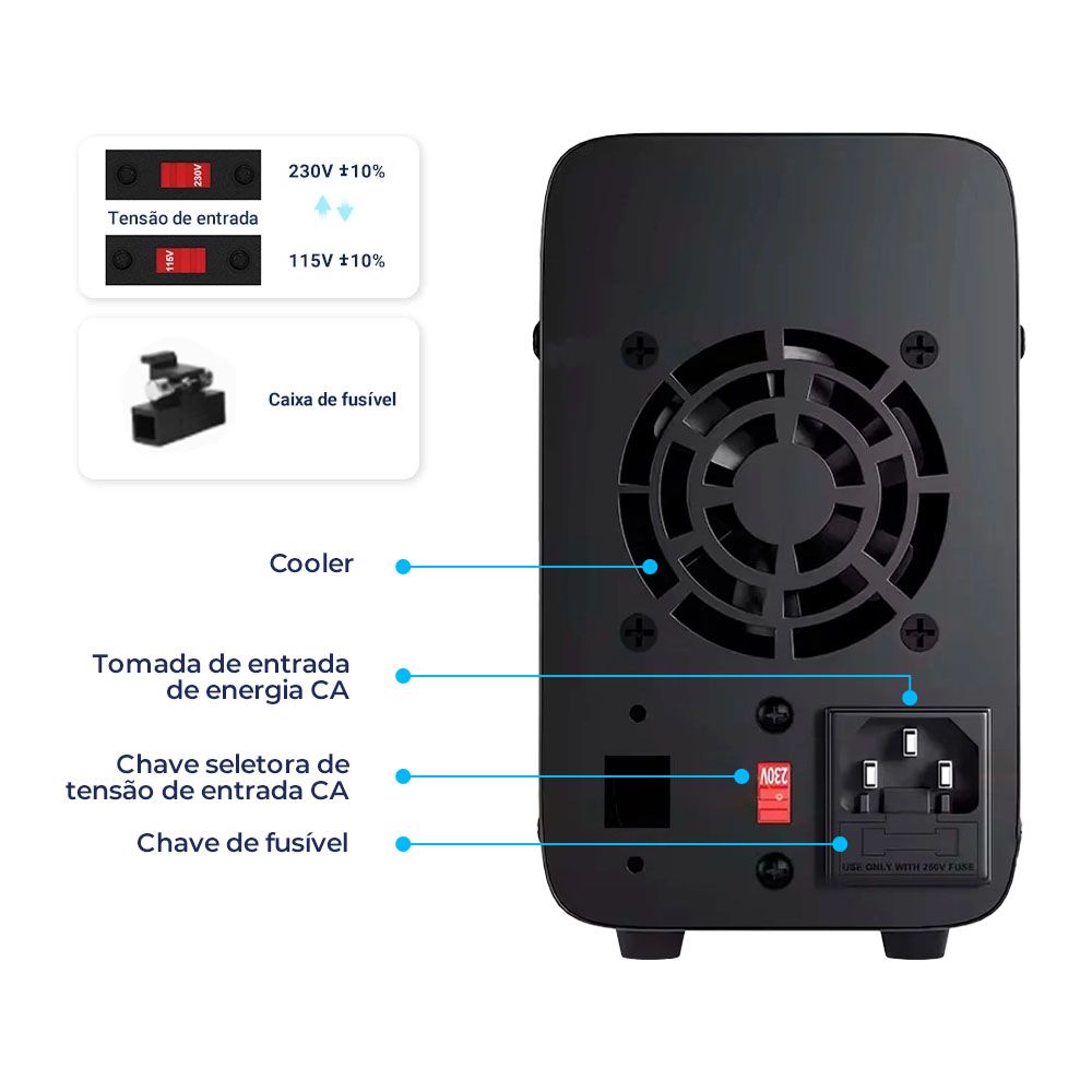 Fonte de Bancada Wanptek APS1602H 160V 2A 320W