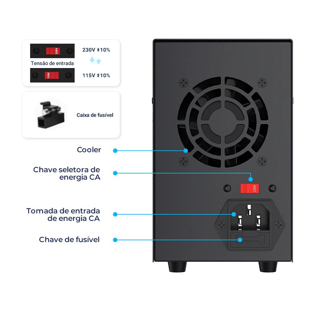 Fonte de Bancada Wanptek EPS3210 32V 10A 320W