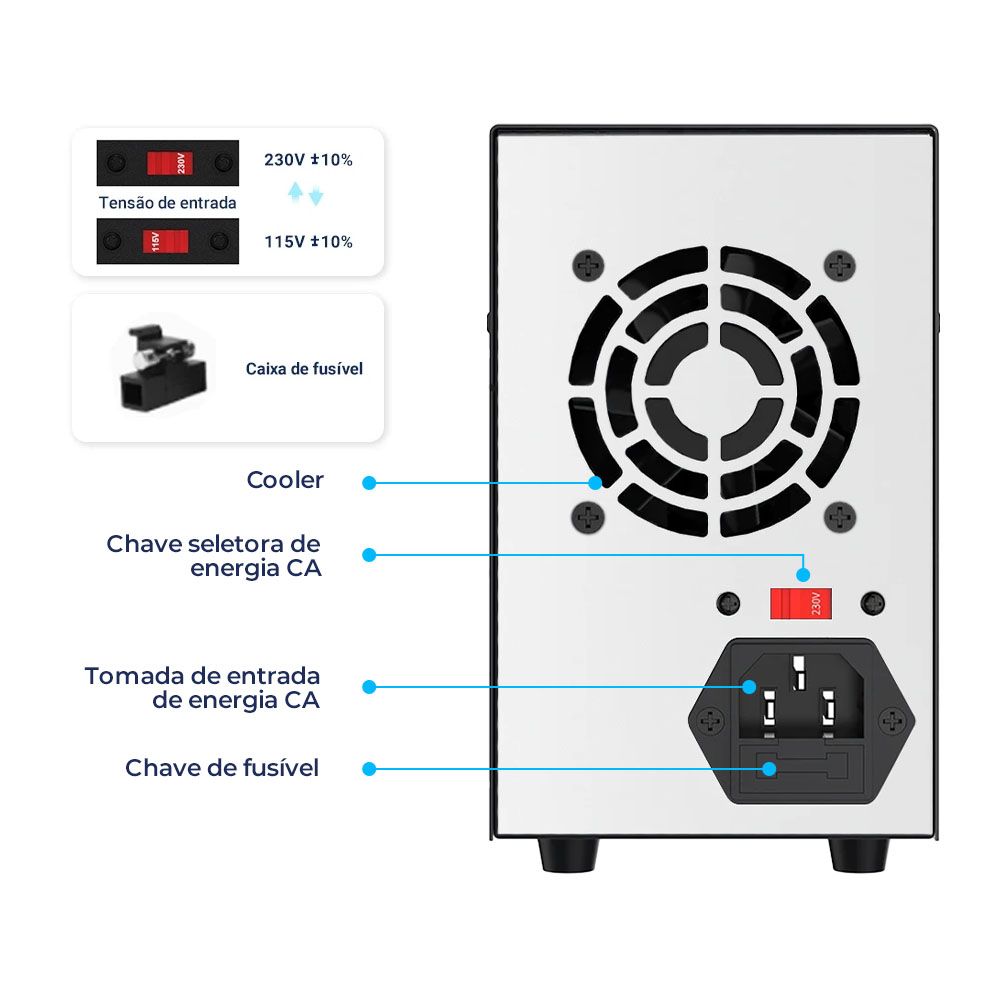 Fonte de Bancada Wanptek GA3010 32V 10A 320W Branco