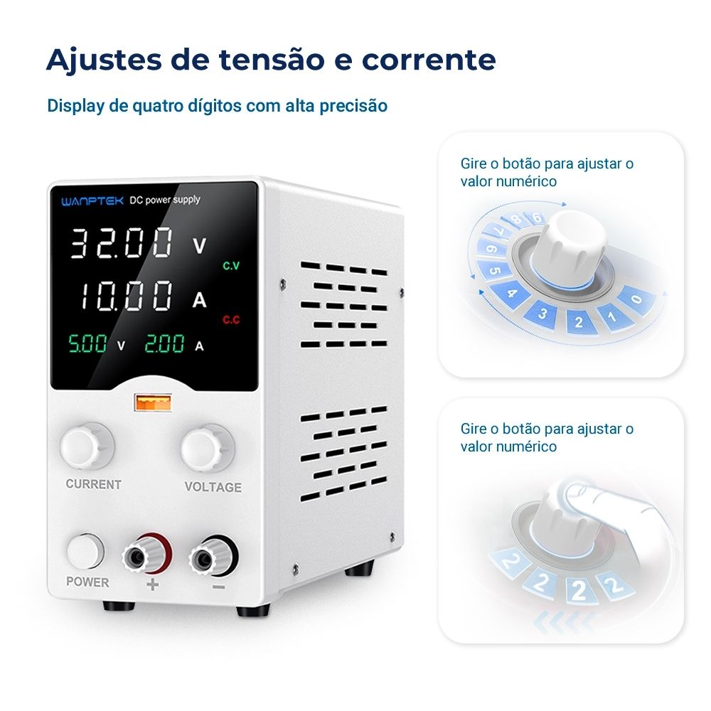 Fonte de Bancada Wanptek GA3010 32V 10A 320W Branco
