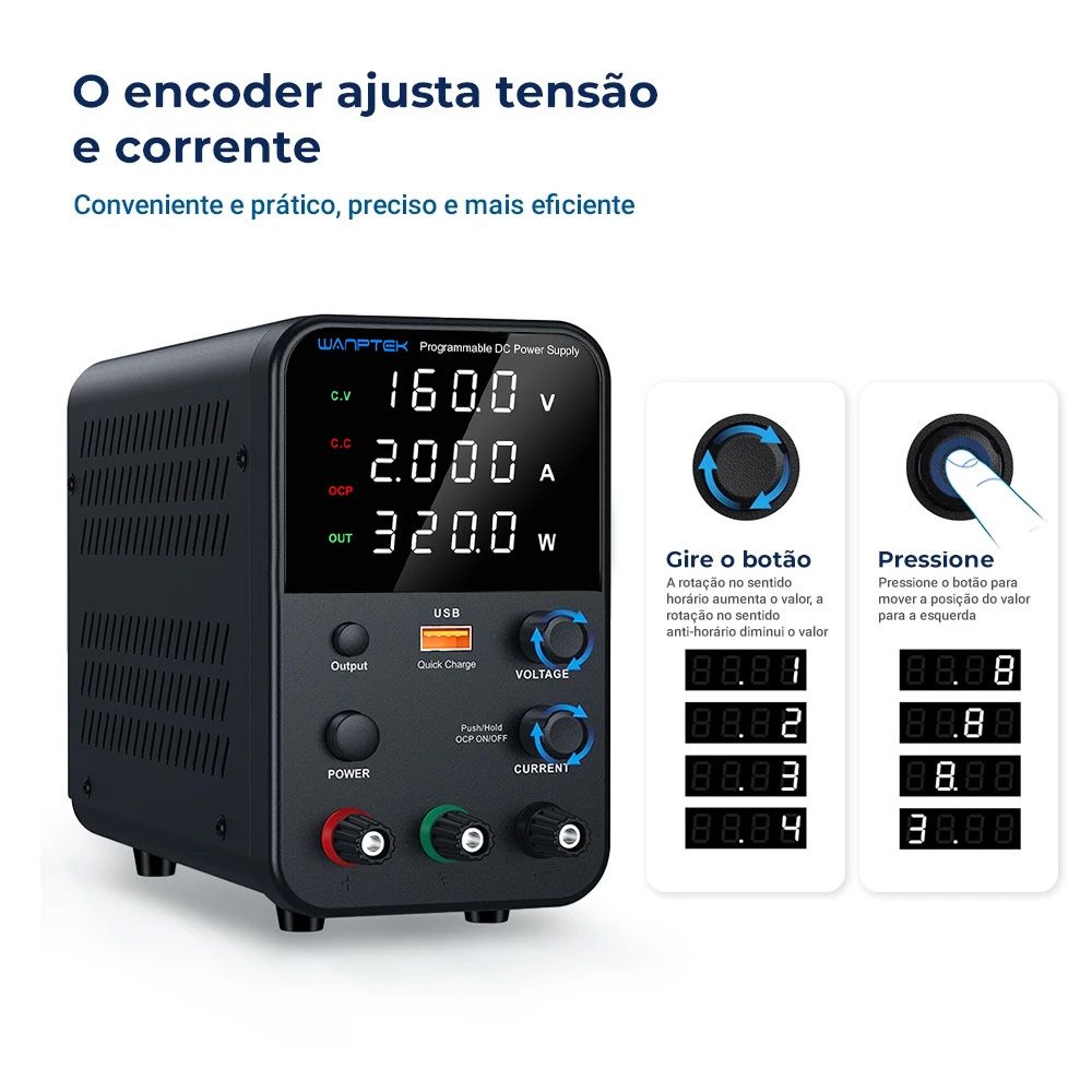 Fonte de Bancada Wanptek WPS1602H 160V 2A 320W