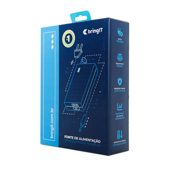 Fonte Carregador para notebook Asus Vivobook X202E-CT001H, 19 V 1.75 A 33 W 4.0 mm x 1.35 mm, proteção reforçada e garantia de 36 meses.