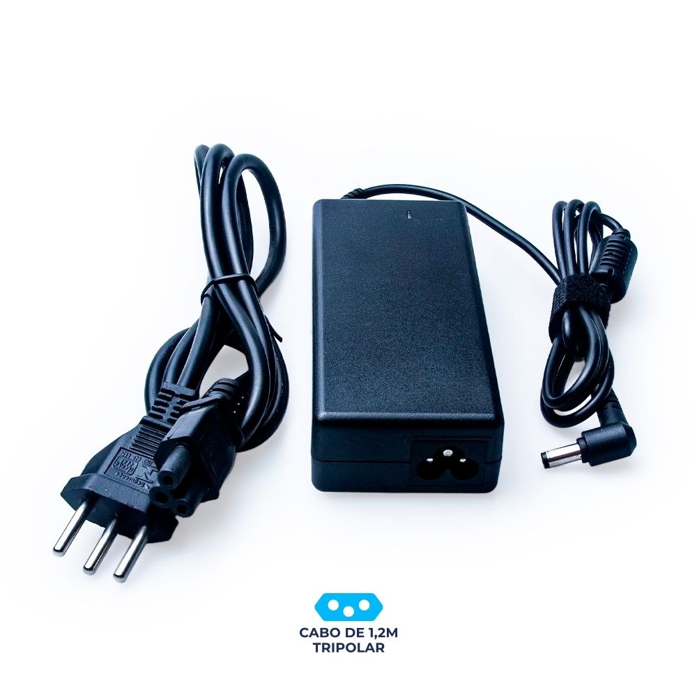 Fonte Carregador para notebook Positivo Premium N8145, 19 V 4.74 A 90 W 5.5 mm x 1.7 mm, proteção reforçada e garantia de 36 meses.