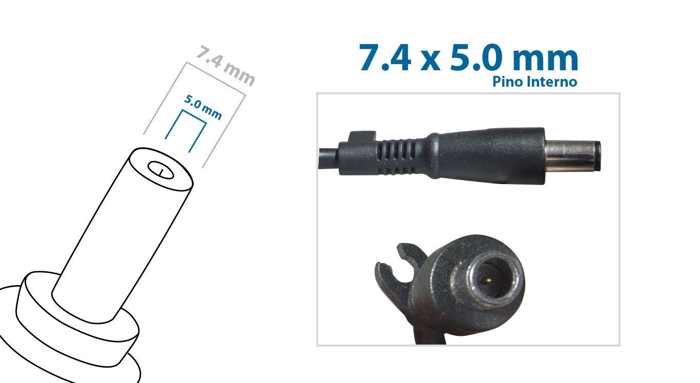 Fonte Carregador para notebook Dell G3-3579-A30, 19.5 V 6.7 A 130 W 7.4 mm x 5.0 mm, proteção reforçada e garantia de 36 meses.