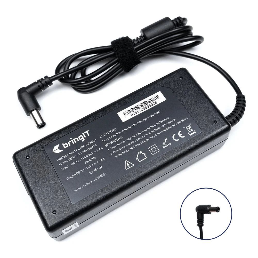 Fonte Carregador para Notebook Hp 1000 Series 1000-1460BR 19V 4.74A 90W 7.4mm x 5.0mm