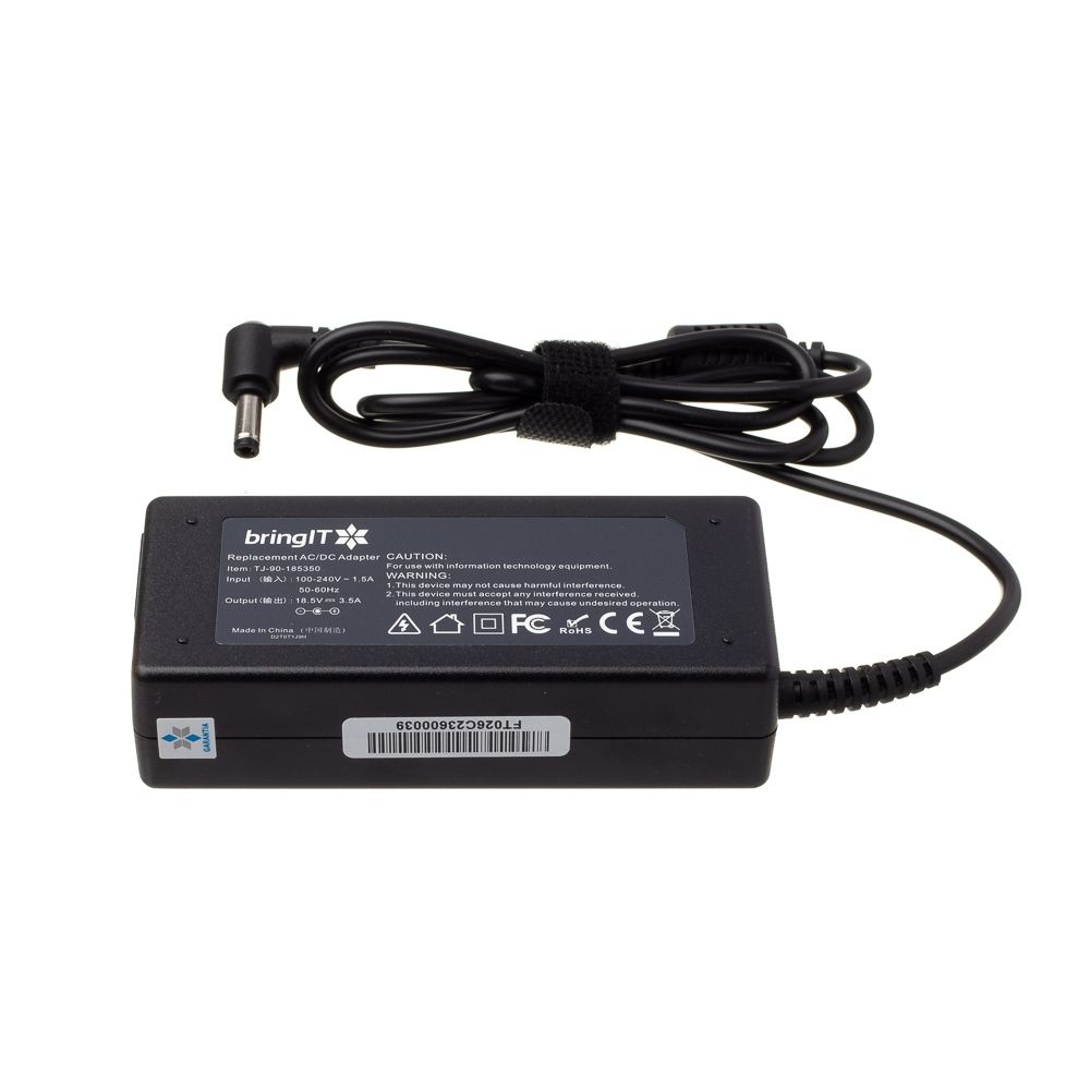 Fonte Carregador para notebook Positivo 18.5V 3.5A, 18.5 V 3.5 A 65 W 5.5 mm x 2.5 mm, proteção reforçada e garantia de 36 meses.