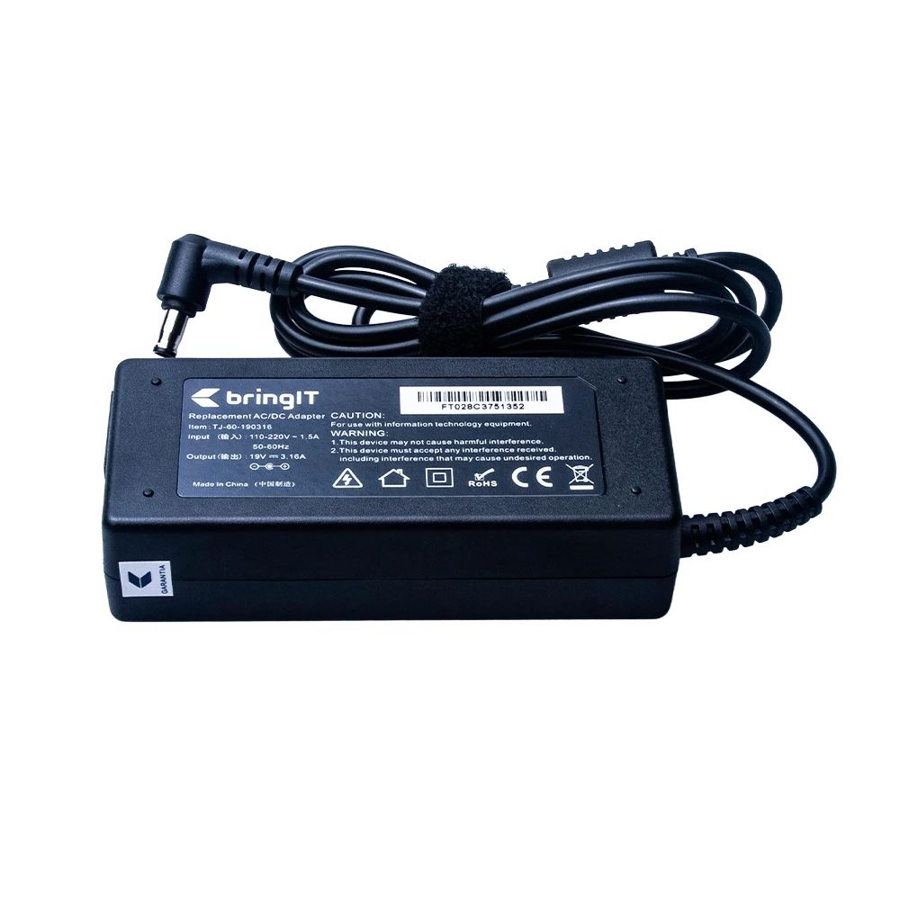 Fonte Carregador para Notebook Samsung Np Series NP-RV415 19V 3.16A 60W 5.5mm x 3.0mm proteção reforçada e garantia de 36 meses