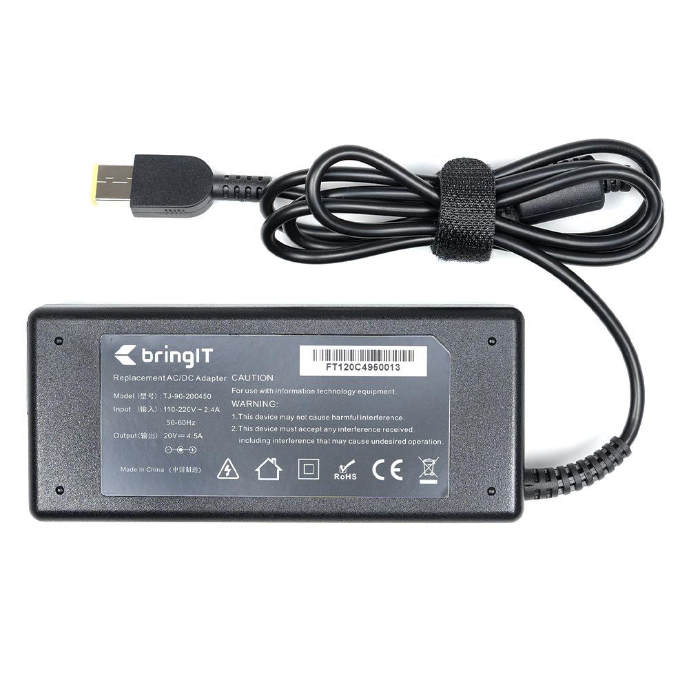 Fonte Carregador para Notebook Lenovo Thinkpad T460 20V 4.5A 90W Retangular com agulha