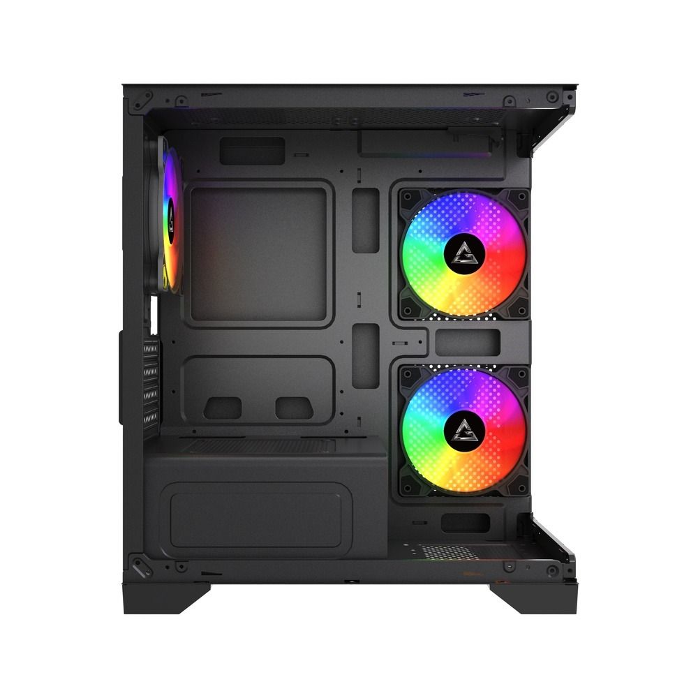 Gabinete Gamer GStorm Raider Micro ATX ITX 3 Fans Rainbow Vidro Temperado Preto