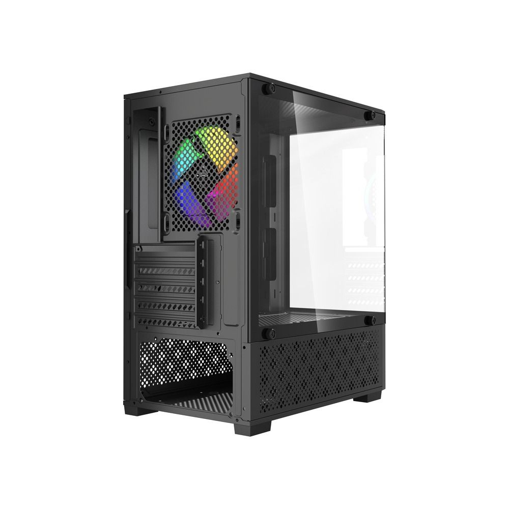 Gabinete Gamer GStorm Sentinel Micro ATX ITX 1 Fan Rainbow Vidro Temperado Preto