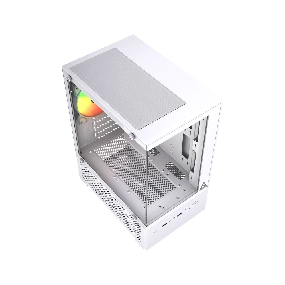 Gabinete Gamer GStorm Sentinel Micro ATX ITX 1 Fan Rainbow Vidro Temperado Branco