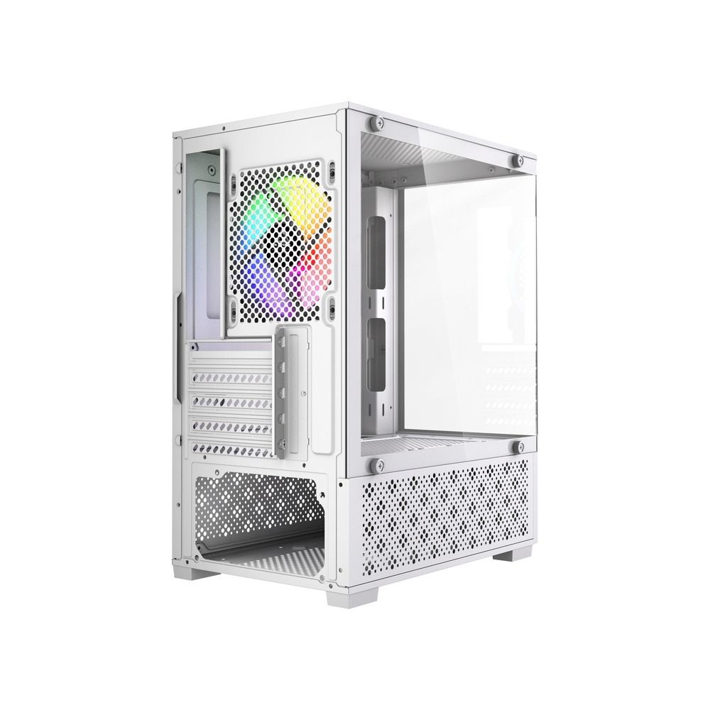 Gabinete Gamer GStorm Sentinel Micro ATX ITX 1 Fan Rainbow Vidro Temperado Branco