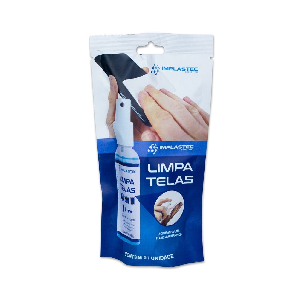 Limpa telas Clean com flanela Implastec 60ml