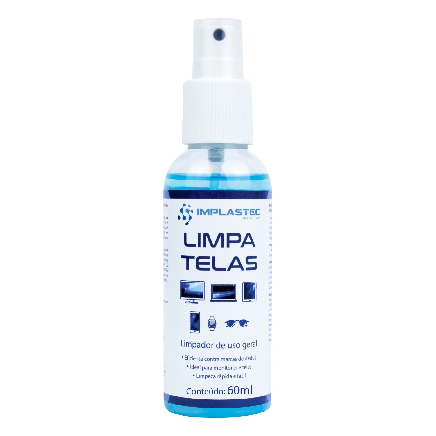 Limpa Telas Monitor Notebook Tv Celular - 60ml Implastec