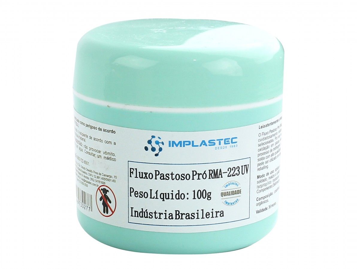 Fluxo Pastoso Pró Pote Rma-223 Uv 100g Reflow Bga Implastec