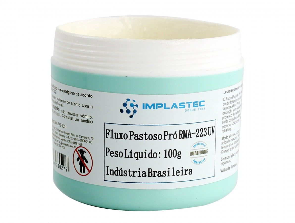 Fluxo Pastoso Pró Pote Rma-223 Uv 100g Reflow Bga Implastec