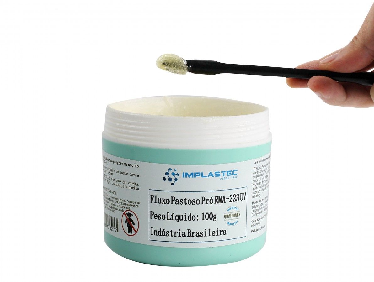 Fluxo Pastoso Pró Pote Rma-223 Uv 100g Reflow Bga Implastec