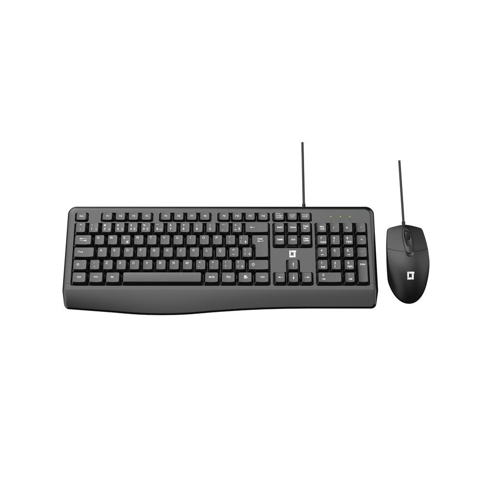 Kit Teclado e Mouse LeaderTech KM200 USB ABNT2 1000DPI Preto