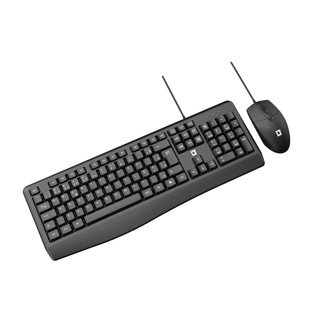Kit Teclado e Mouse LeaderTech KM200 USB ABNT2 1000DPI Preto