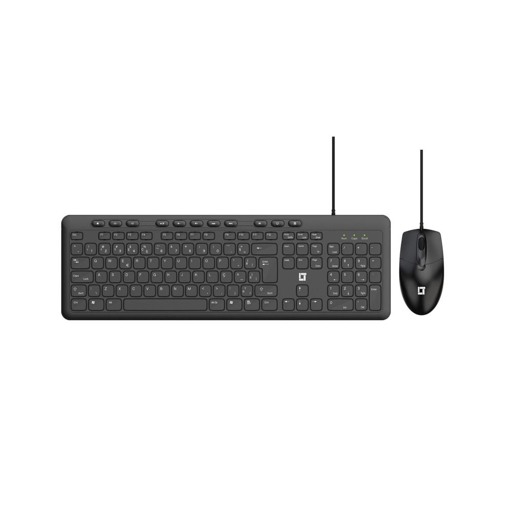 Kit Teclado e Mouse LeaderTech KM300 USB ABNT2 1000DPI Preto
