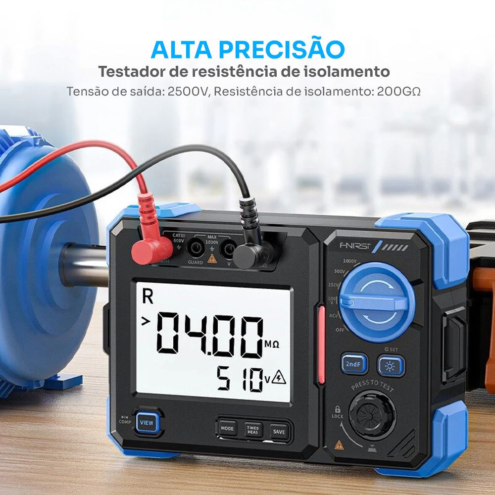Megômetro FNIRSI MRT-1050 Testador de Resistência de Isolamento