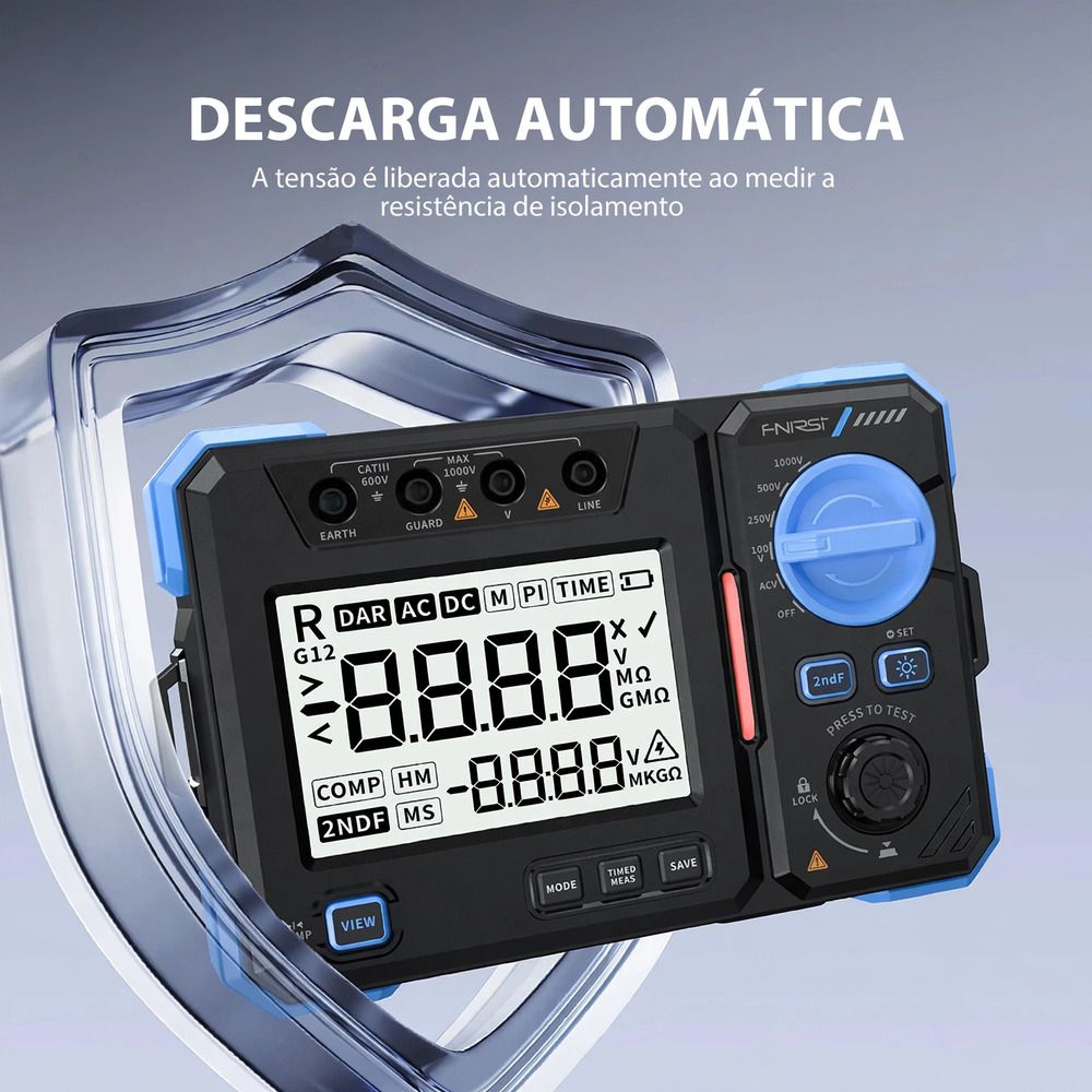 Megômetro FNIRSI MRT-1050 Testador de Resistência de Isolamento