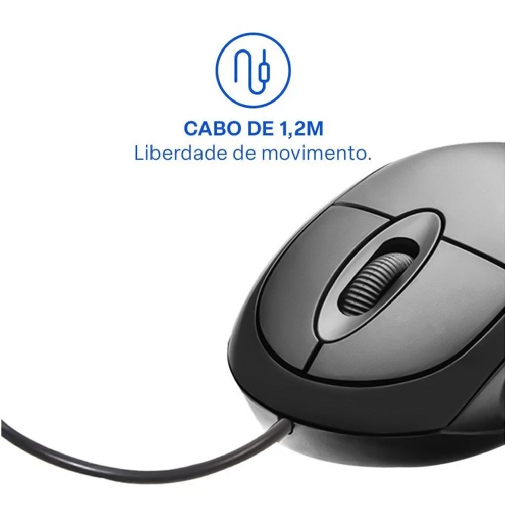 Mouse Multilaser Com Fio 1200 DPI USB - MO300