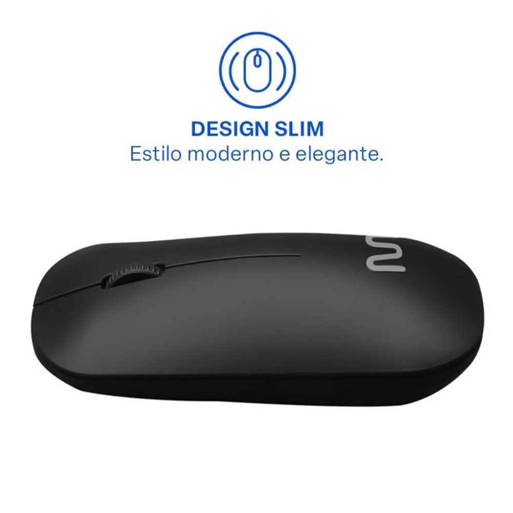 Mouse Slim Multilaser Sem Fio 1200 DPI - MO307