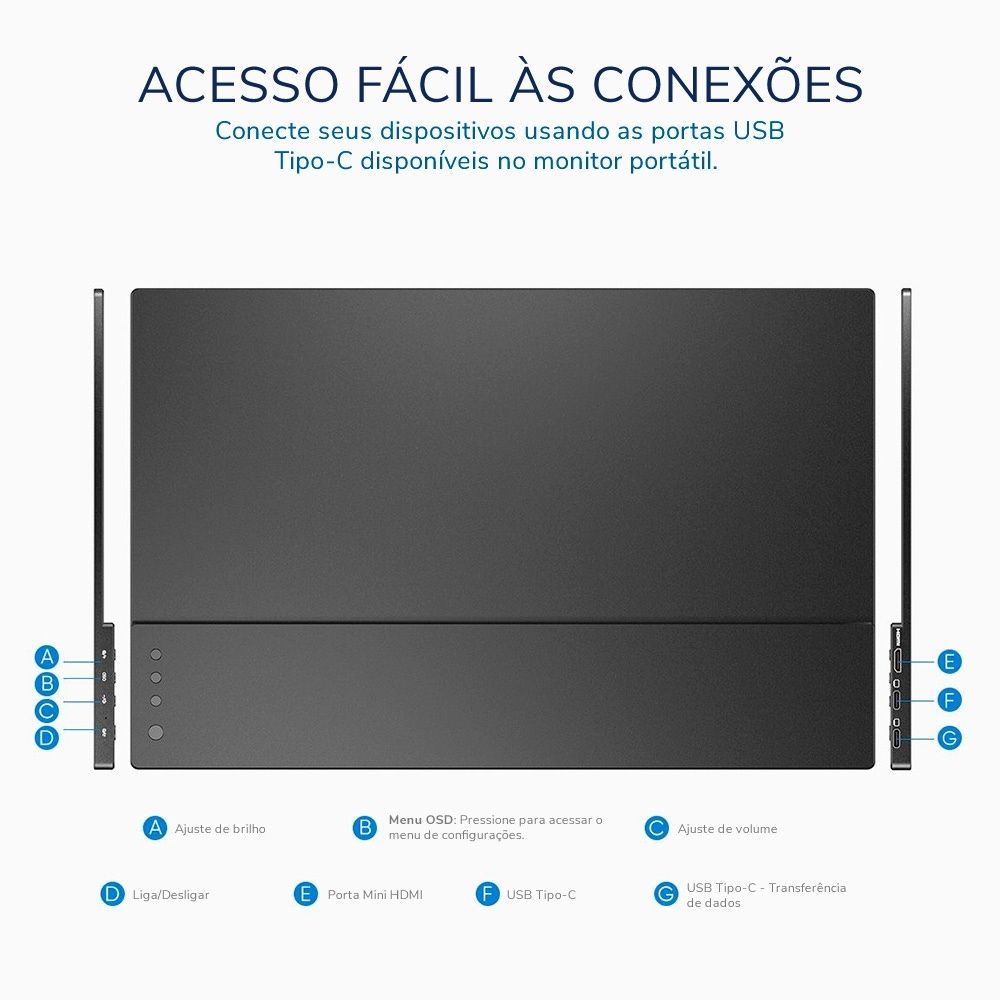 Monitor Portátil Arzopa A1 Gamut 15.6" FHD 1080P 60Hz