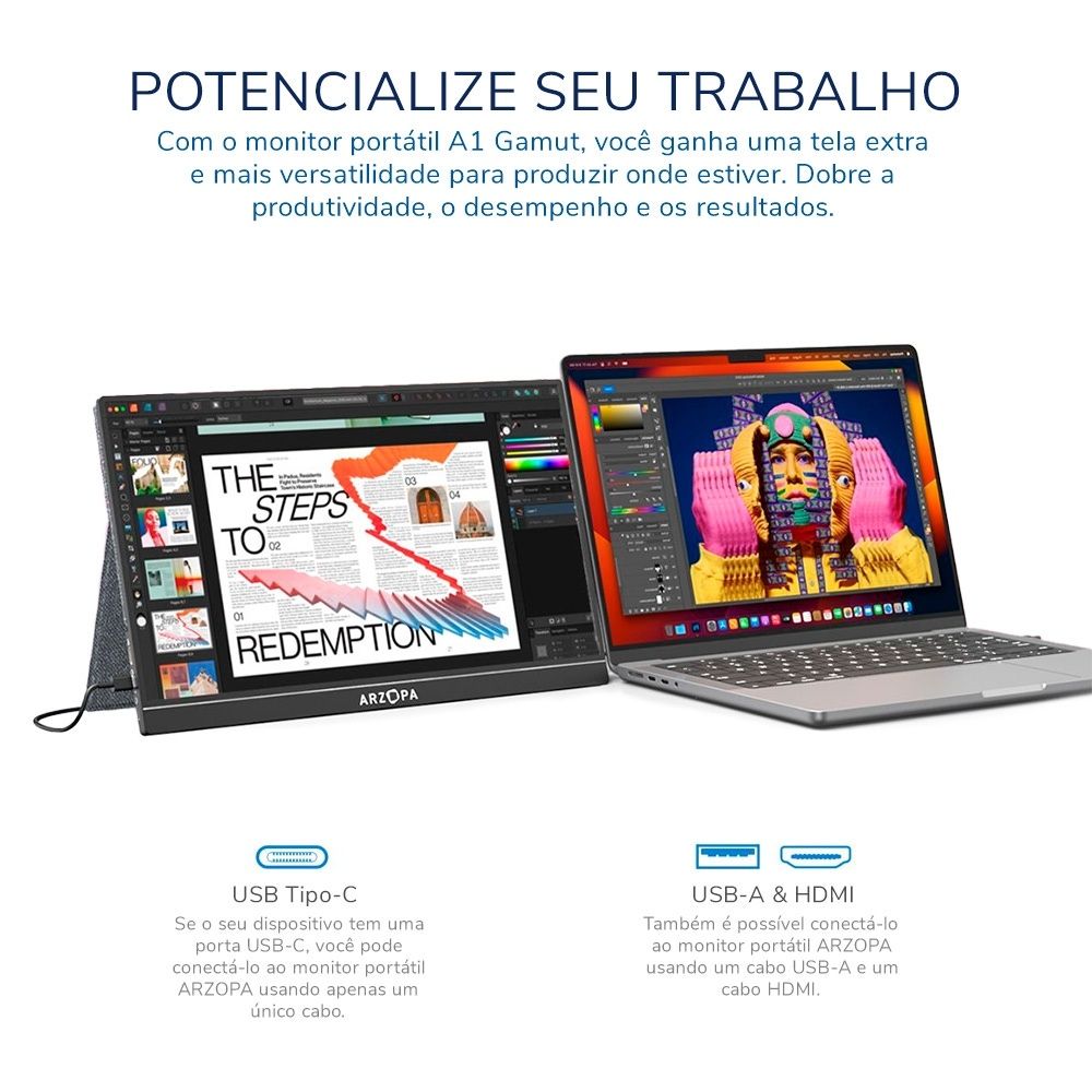 Monitor Portátil Arzopa A1 Gamut 15.6" FHD 1080P 60Hz