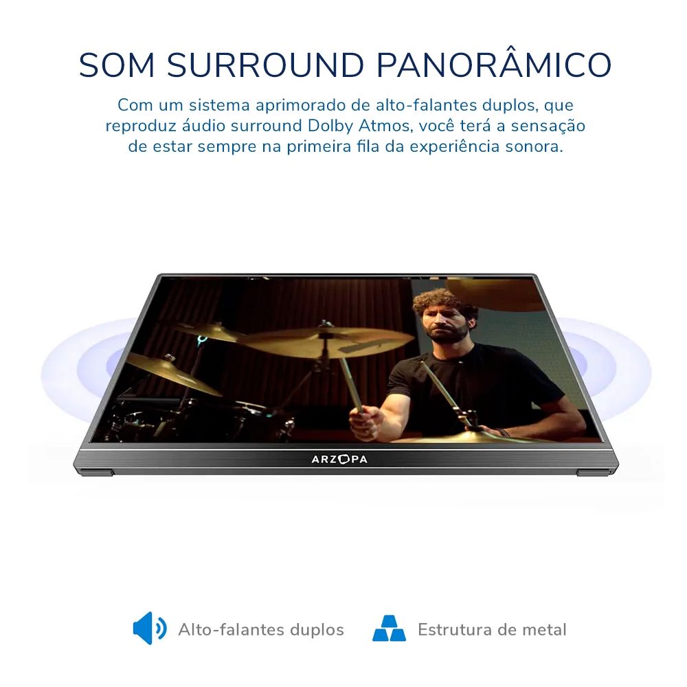 Monitor Portátil Arzopa S1 Table 15.6" FHD 1080P 60Hz