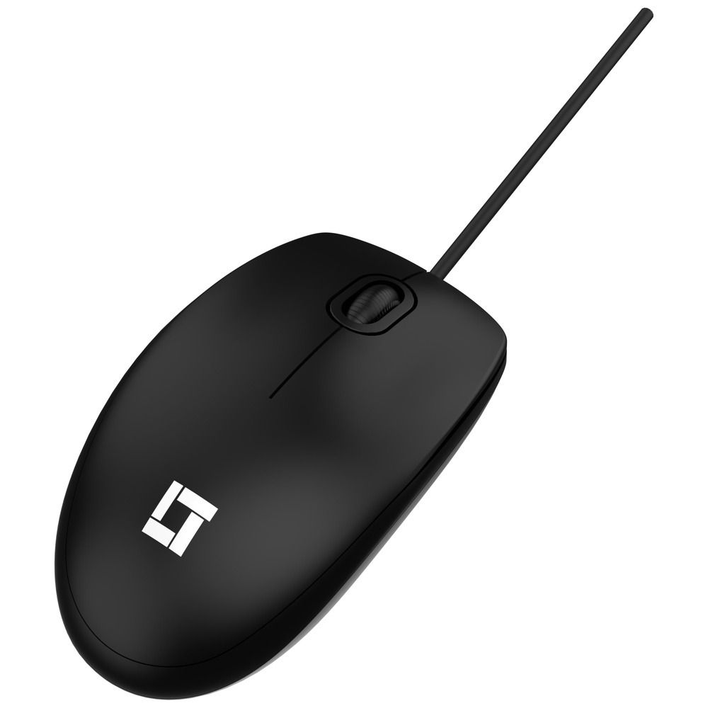 Mouse LeaderTech MS100 USB 1000DPI Com Fio Preto