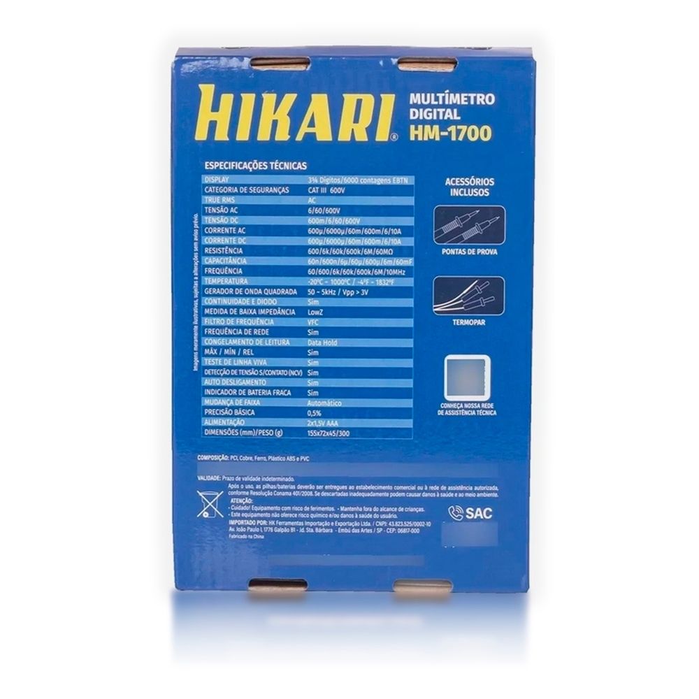 Multímetro Digital Hikari HM-1700